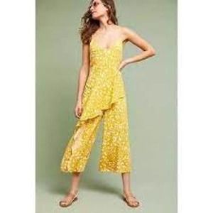 Anthro Maeve Daytrip Yellow Jumpsuit Size 2 Petite